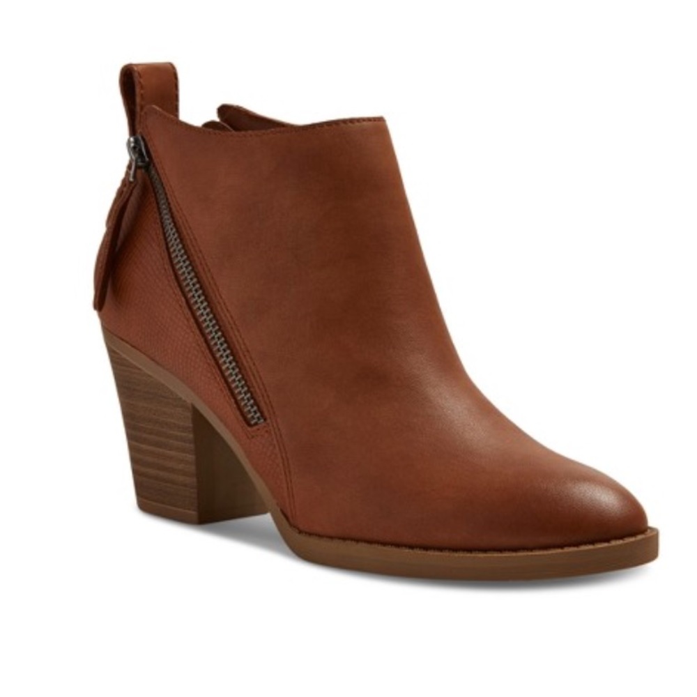 DV Target Zip Booties High Heel Vegan Pleather